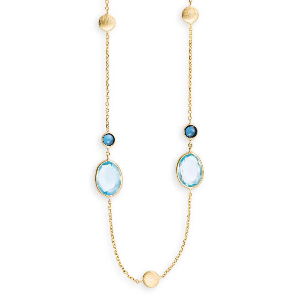 Necklace Yellow Gold with Blue Topaz