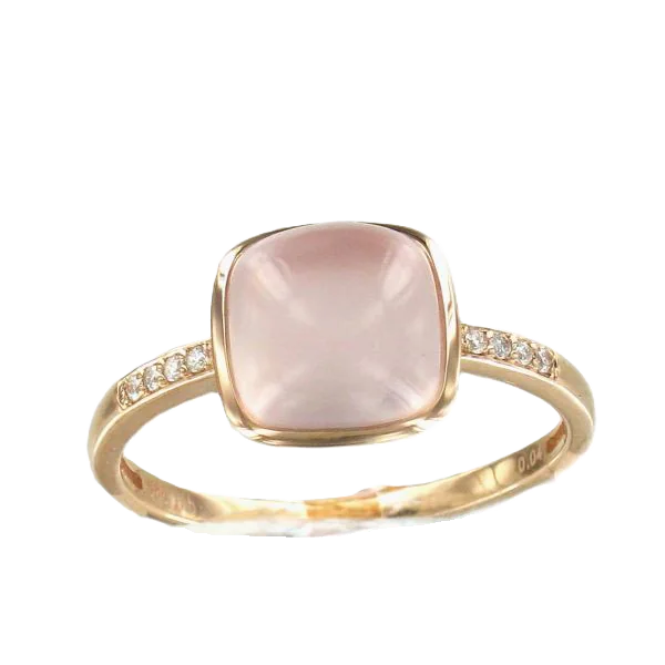 Ring Yellow Gold with Brilliant and Amethyst